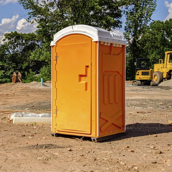 how often are the portable restrooms cleaned and serviced during a rental period in Goshen County Wyoming